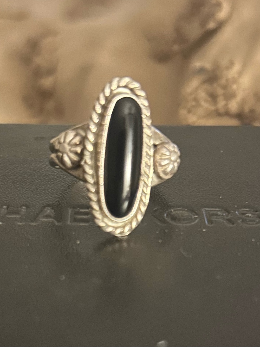 Navajo sterling onyx ring